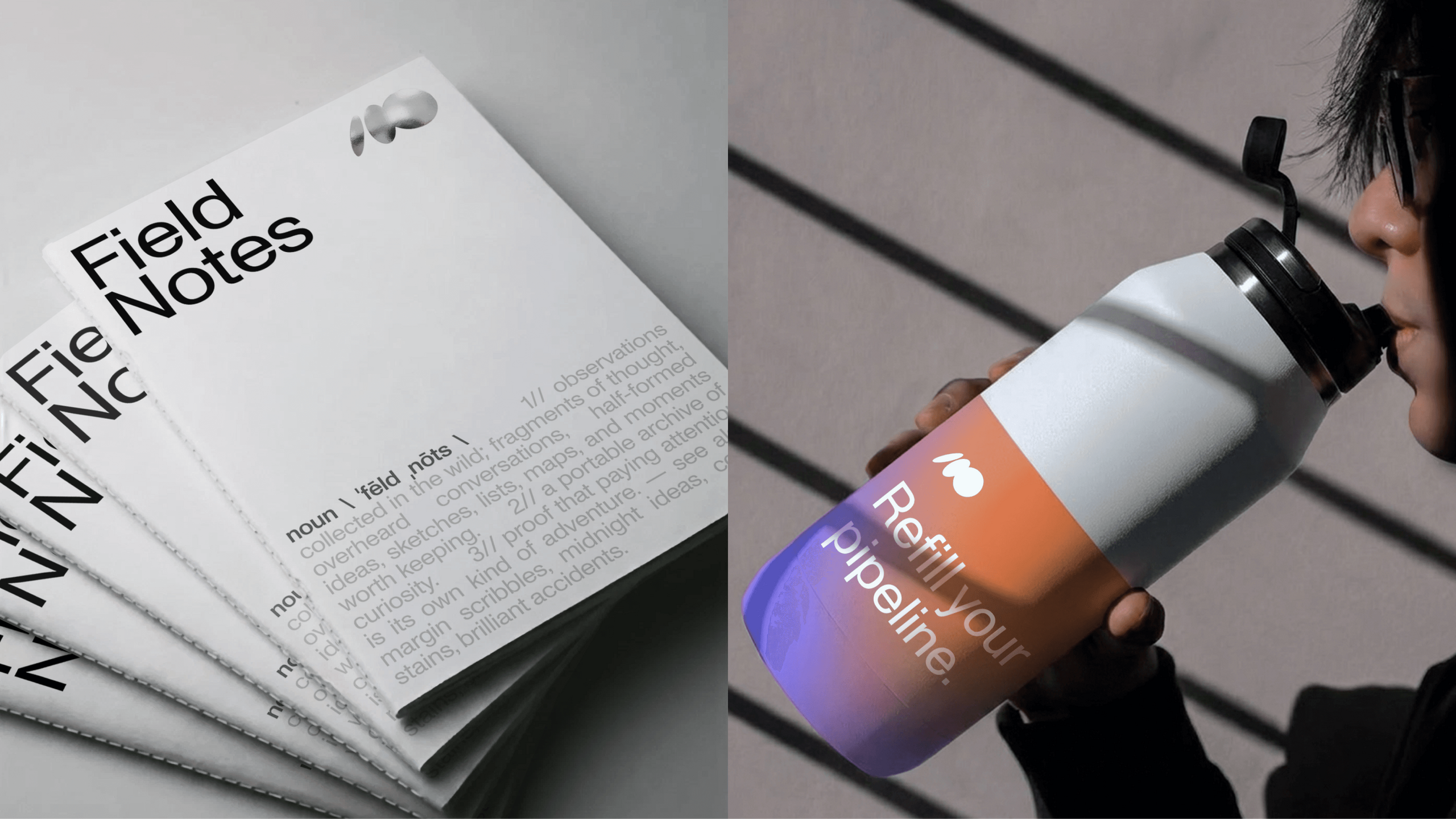 Siro notebook and drink bottle